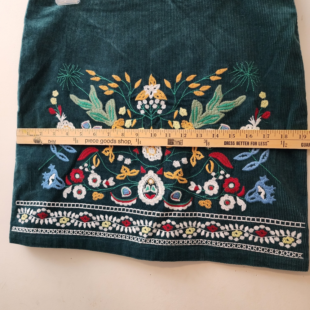 Ladies XL Simplee Embroidered European Folk Art Mini Skirt Boho Cottagecore NWT - Picture 9 of 10